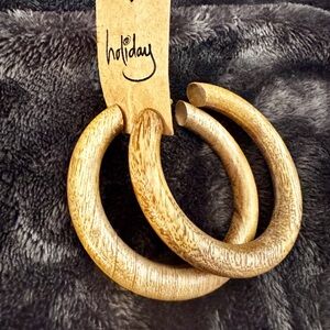 Wooden Hoop Earrings
